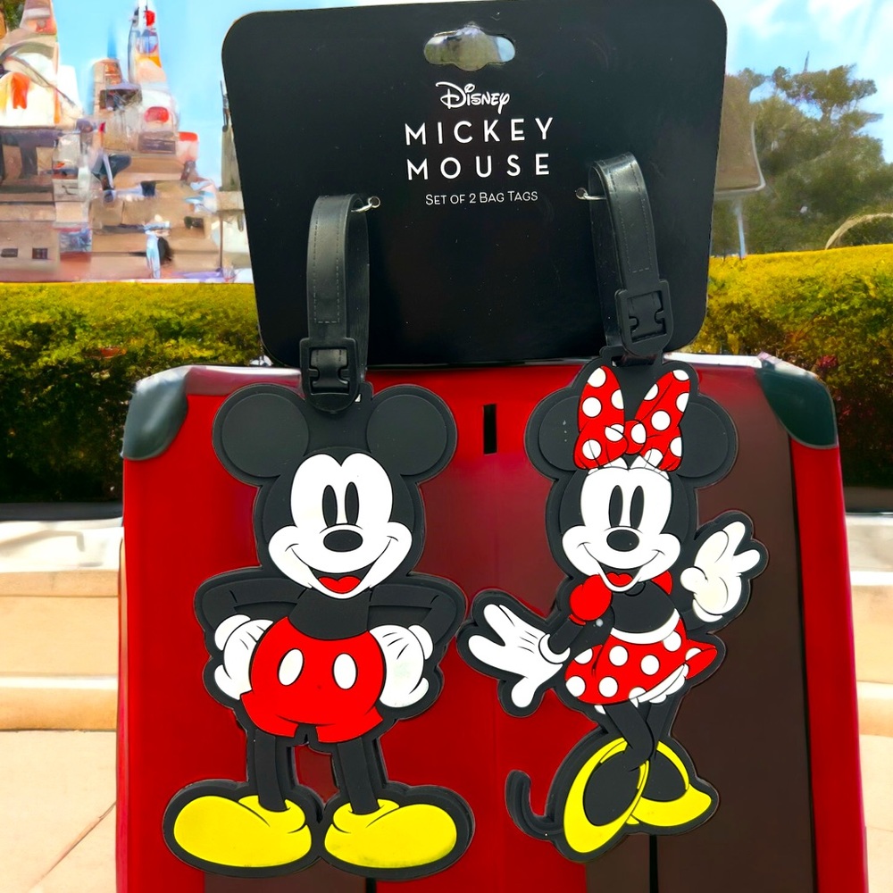 Set of Two Disney Mickey Mouse and Minnie Mouse Bag Tags